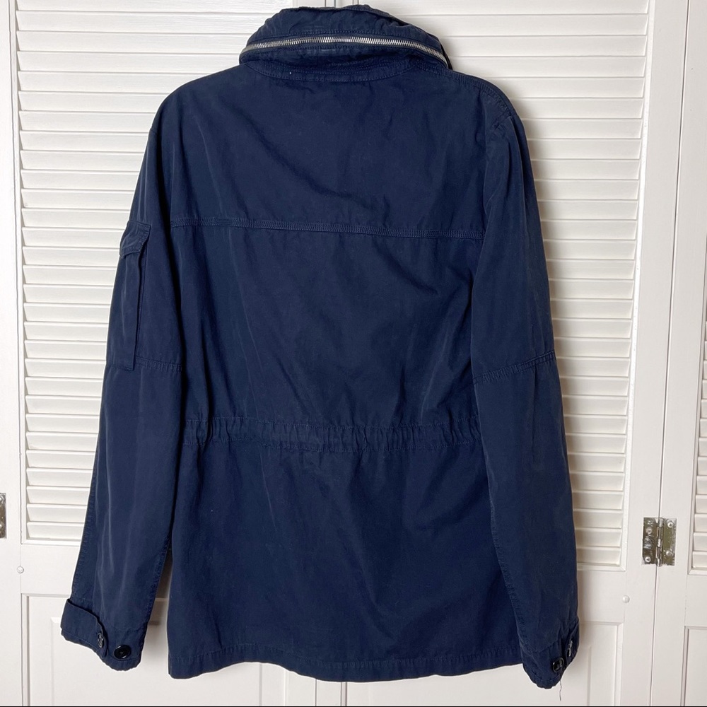 New J. CREW Medium Men's Field Mechanic Jacket Navy Blue Coat Hooded Military M - Picture 7 of 11
